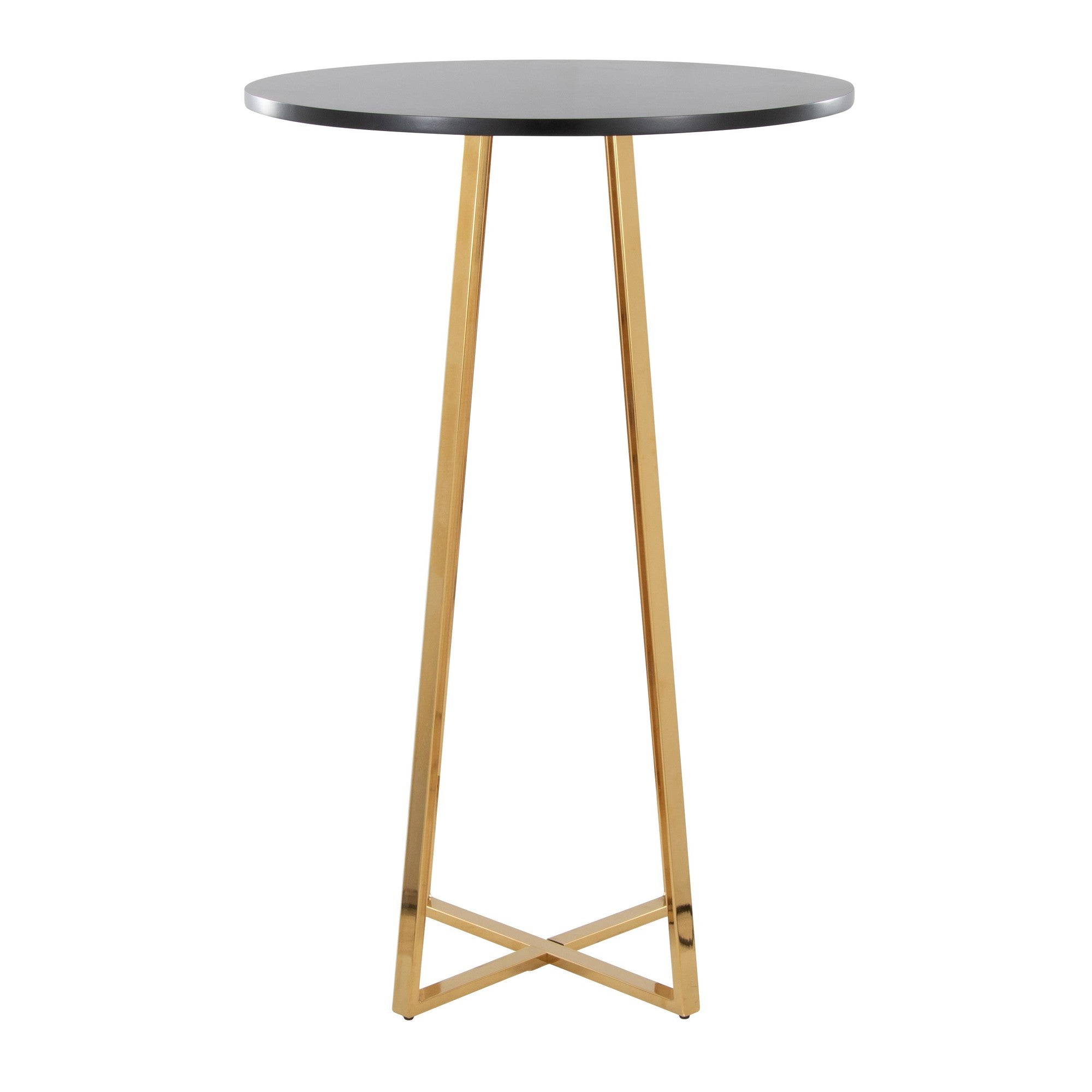 Cosmo Bar Table - Gold Metal, Black Mdf