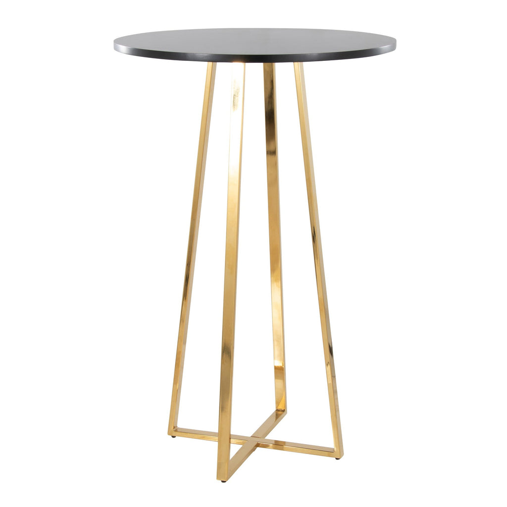 Cosmo Bar Table - Gold Metal, Black Mdf
