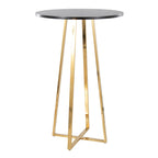 Cosmo Bar Table - Gold Metal, Black Mdf
