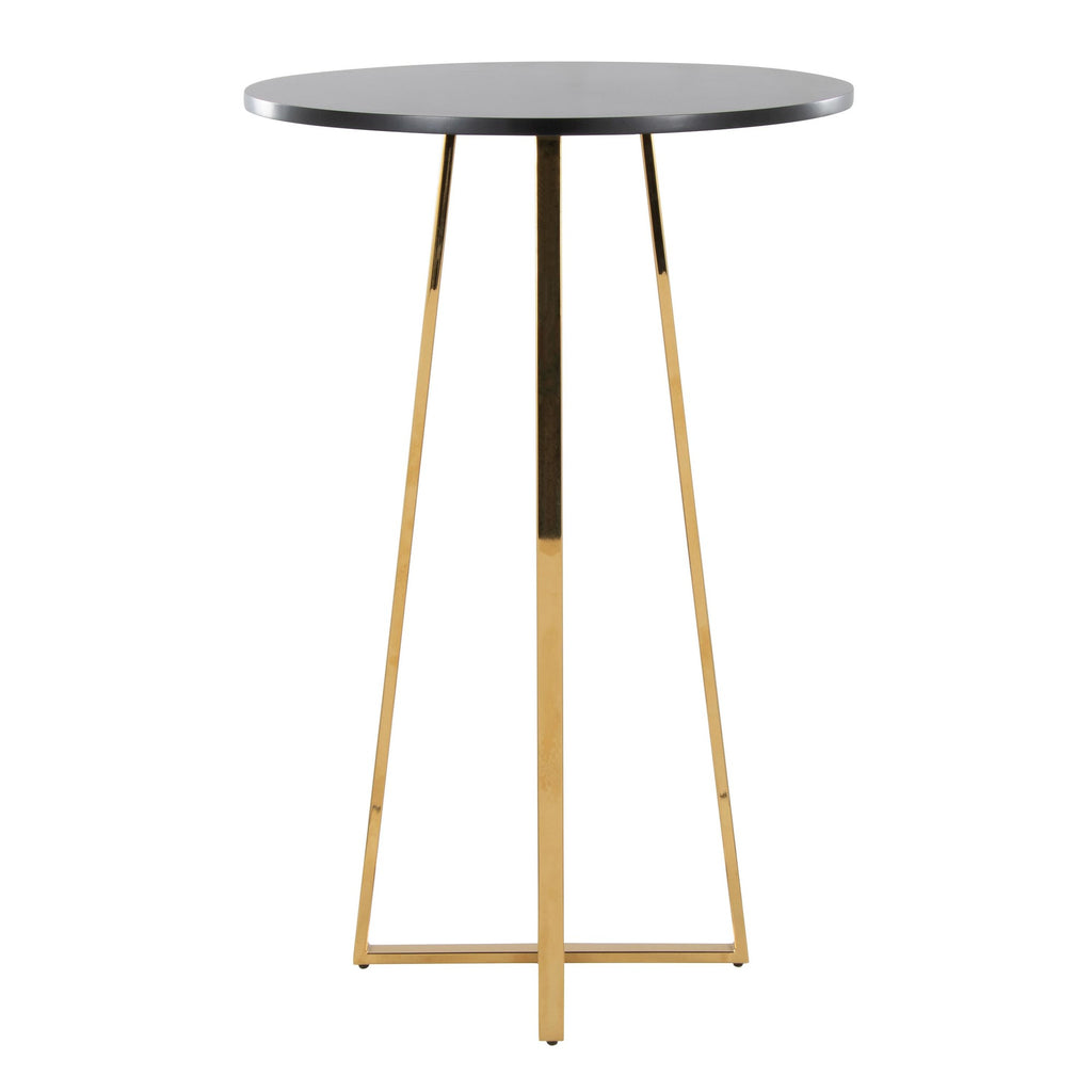Cosmo Bar Table - Gold Metal, Black Mdf
