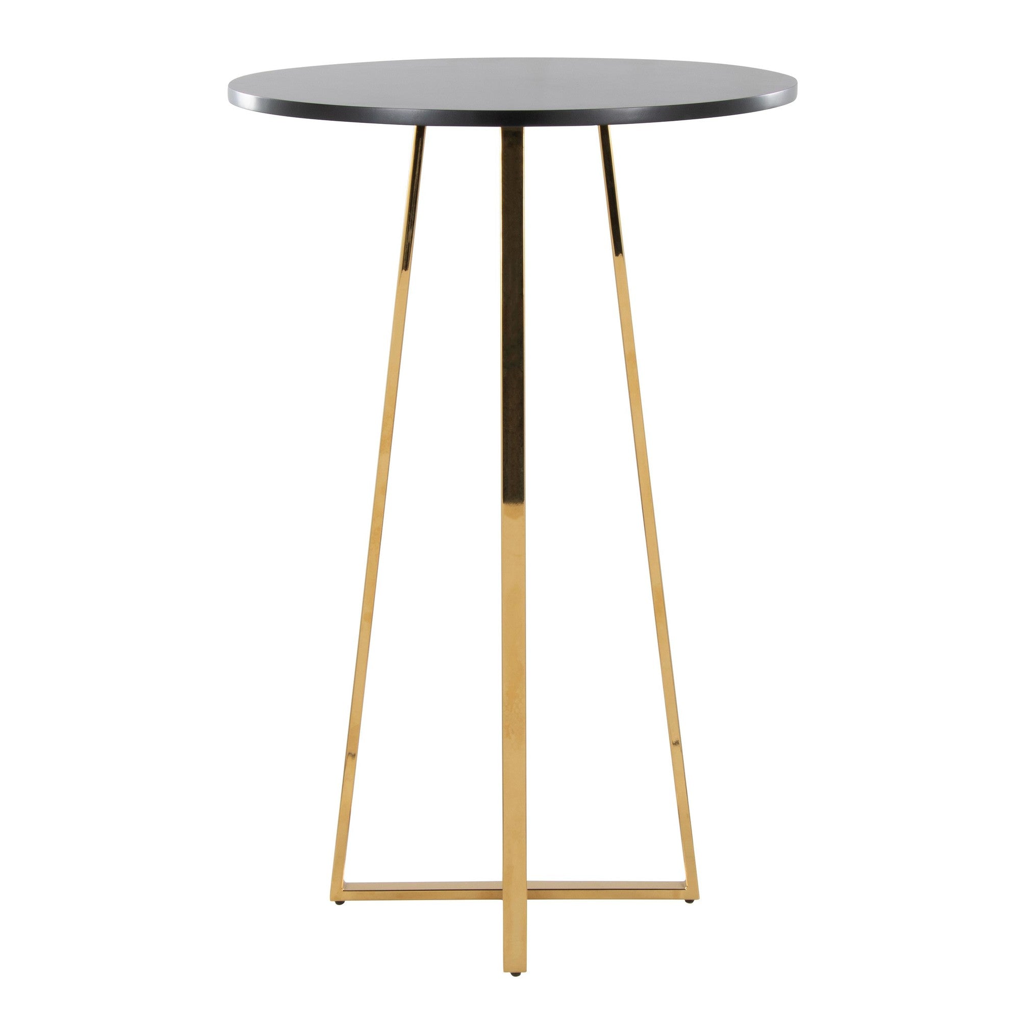 Cosmo Bar Table - Gold Metal, Black Mdf