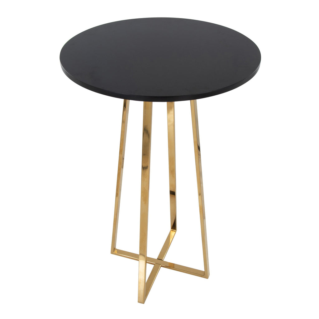 Cosmo Bar Table - Gold Metal, Black Mdf