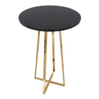 Cosmo Bar Table - Gold Metal, Black Mdf