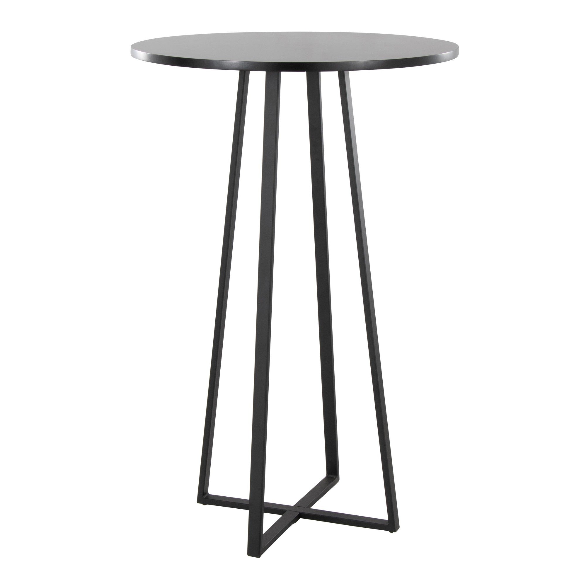Cosmo Bar Table - Black Metal, Black Mdf