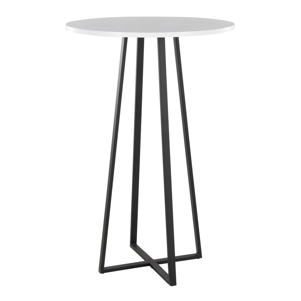 Cosmo Bar Table - Black Metal, White Mdf