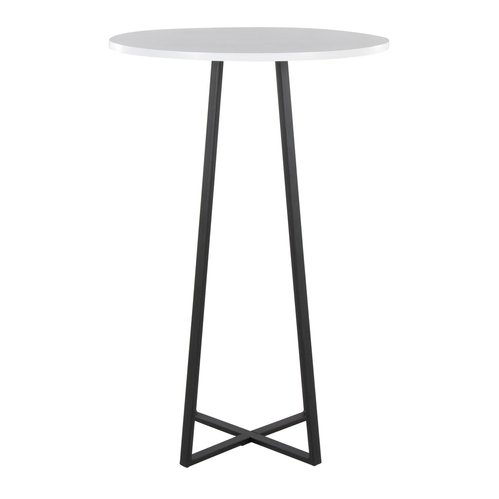 Cosmo Bar Table - Black Metal, White Mdf