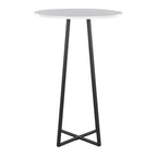 Cosmo Bar Table - Black Metal, White Mdf