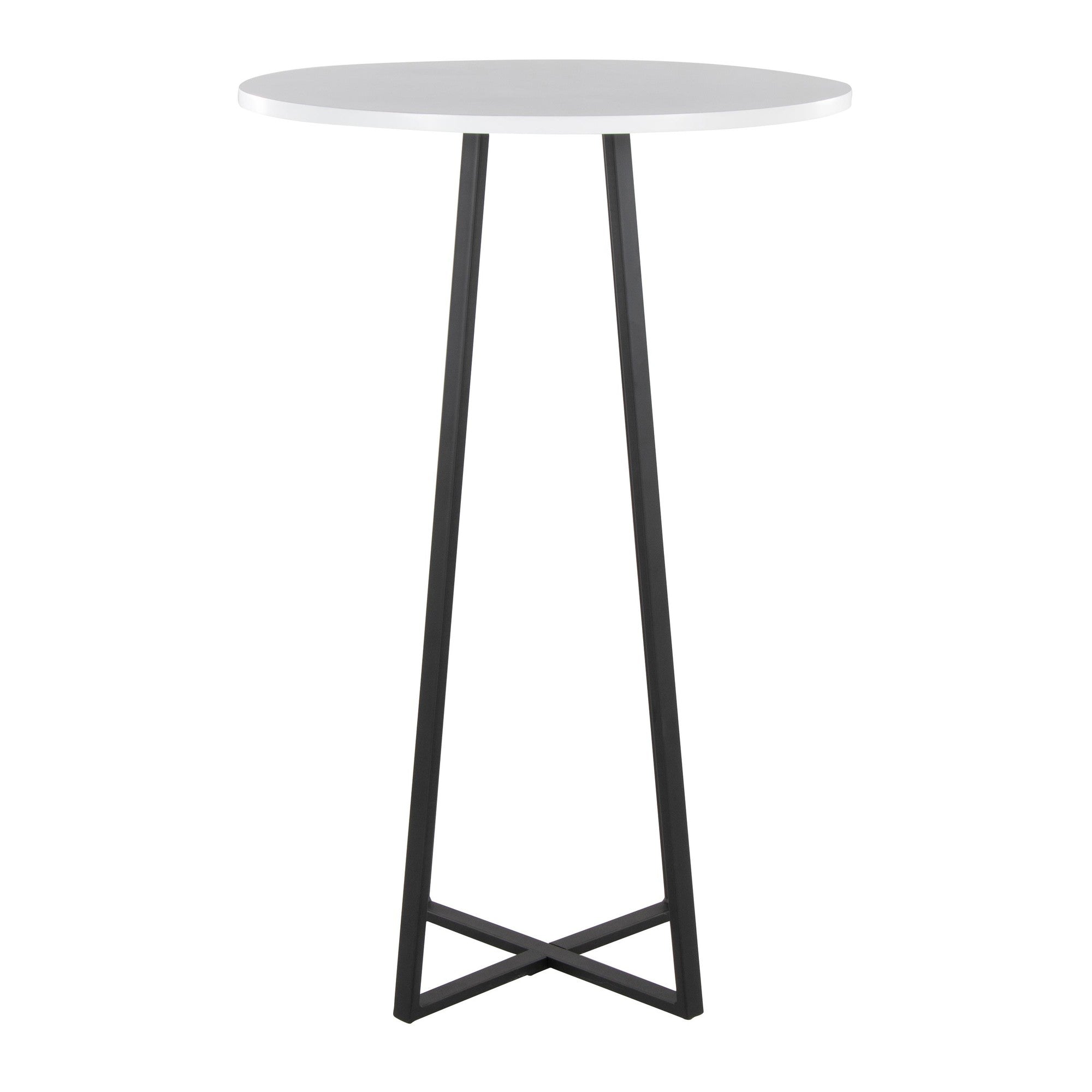 Cosmo Bar Table - Black Metal, White Mdf