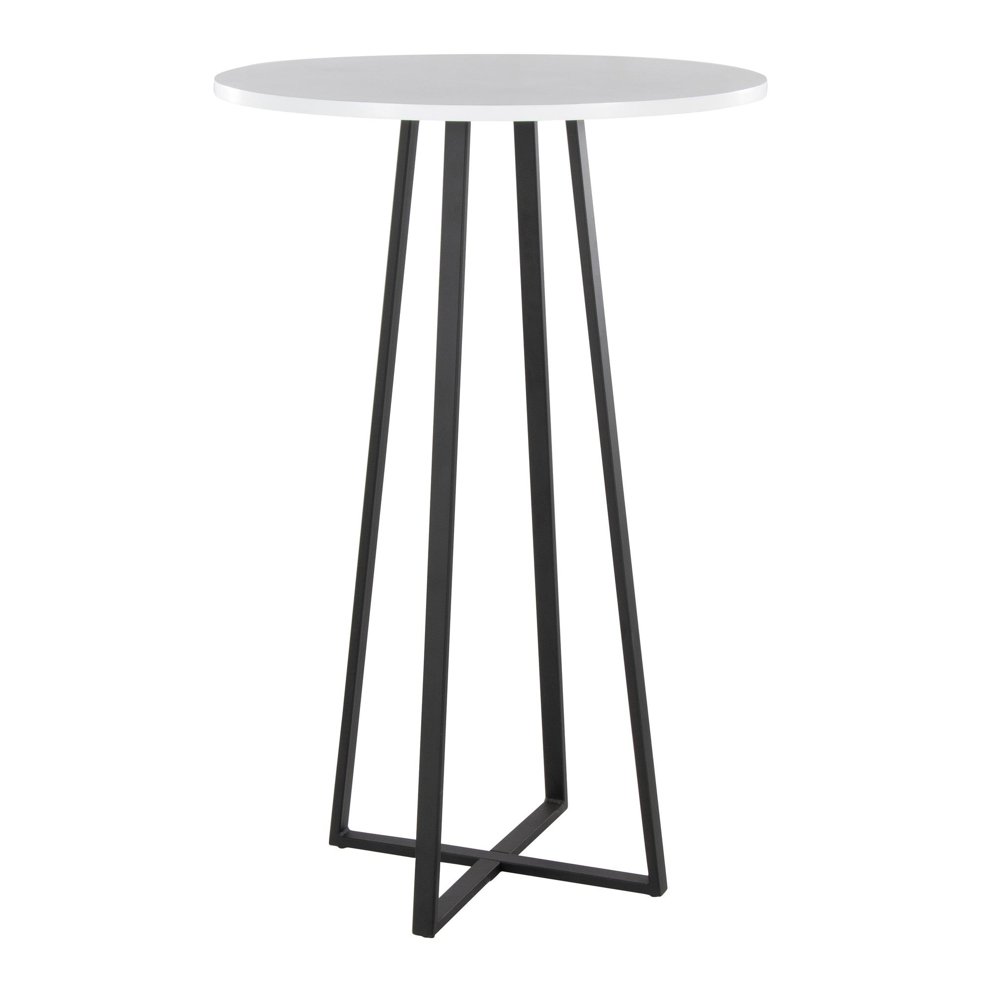 Cosmo Bar Table - Black Metal, White Mdf