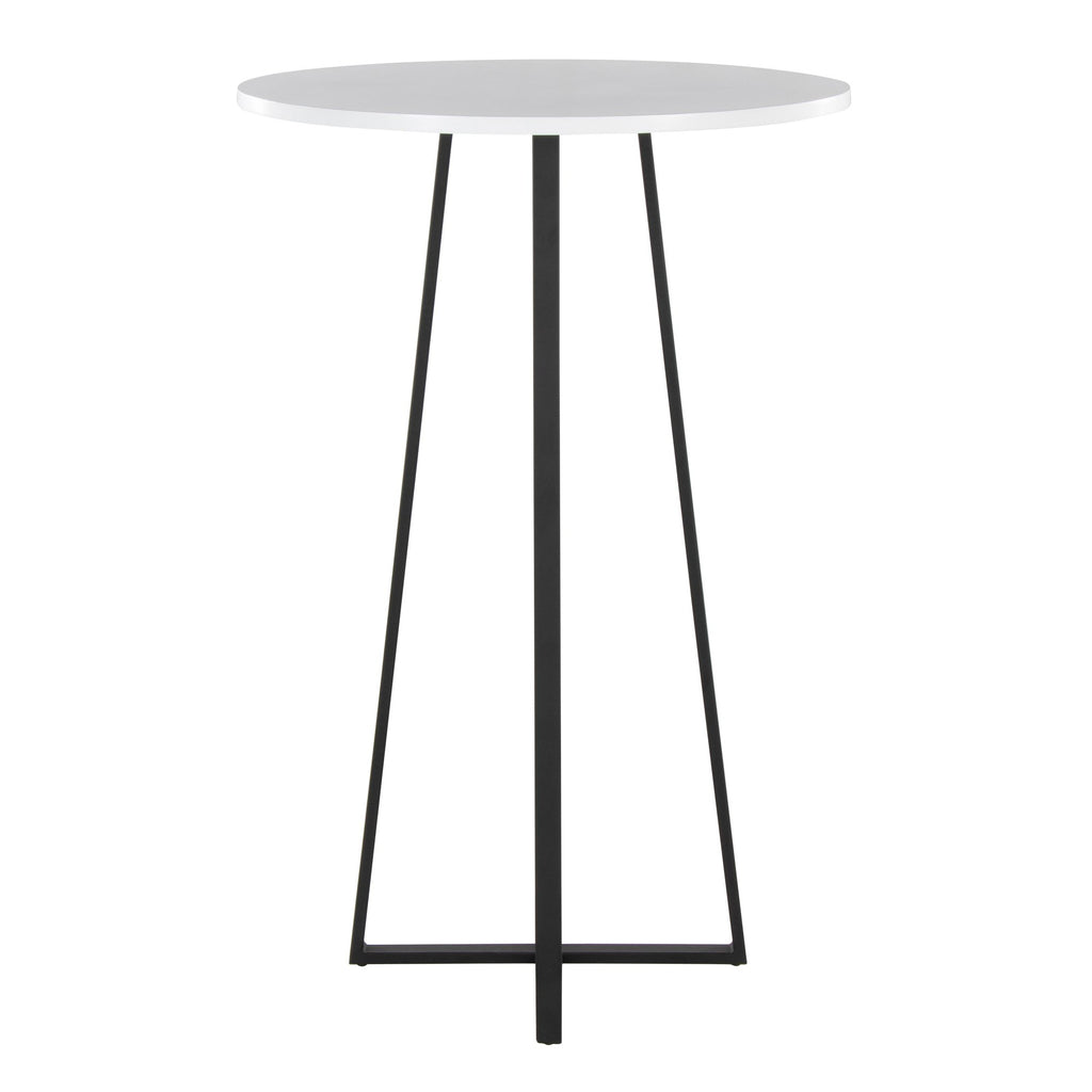 Cosmo Bar Table - Black Metal, White Mdf