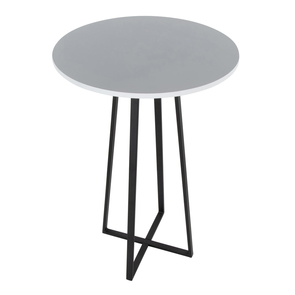 Cosmo Bar Table - Black Metal, White Mdf