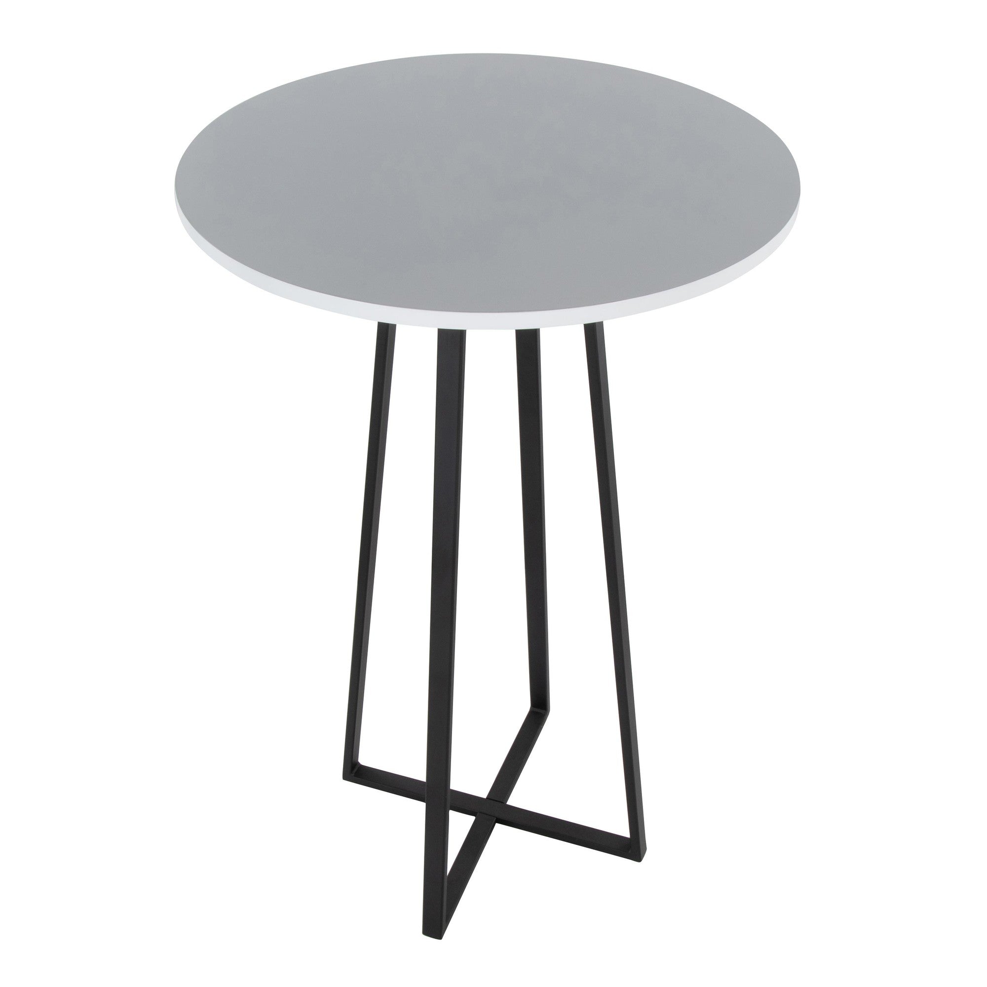 Cosmo Bar Table - Black Metal, White Mdf