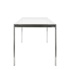 Fuji Dinette Table - Brushed Stainless Steel, Clear Glass