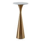 Gemma 22" Marble Side Table - Gold Metal, White Marble Top
