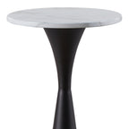 Gemma 22" Marble Side Table - Black Metal, White Marble Top