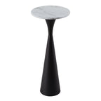 Gemma 22" Marble Side Table - Black Metal, White Marble Top