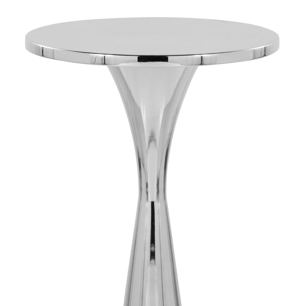 Gemma 22" Metal Side Table - Polished Nickel