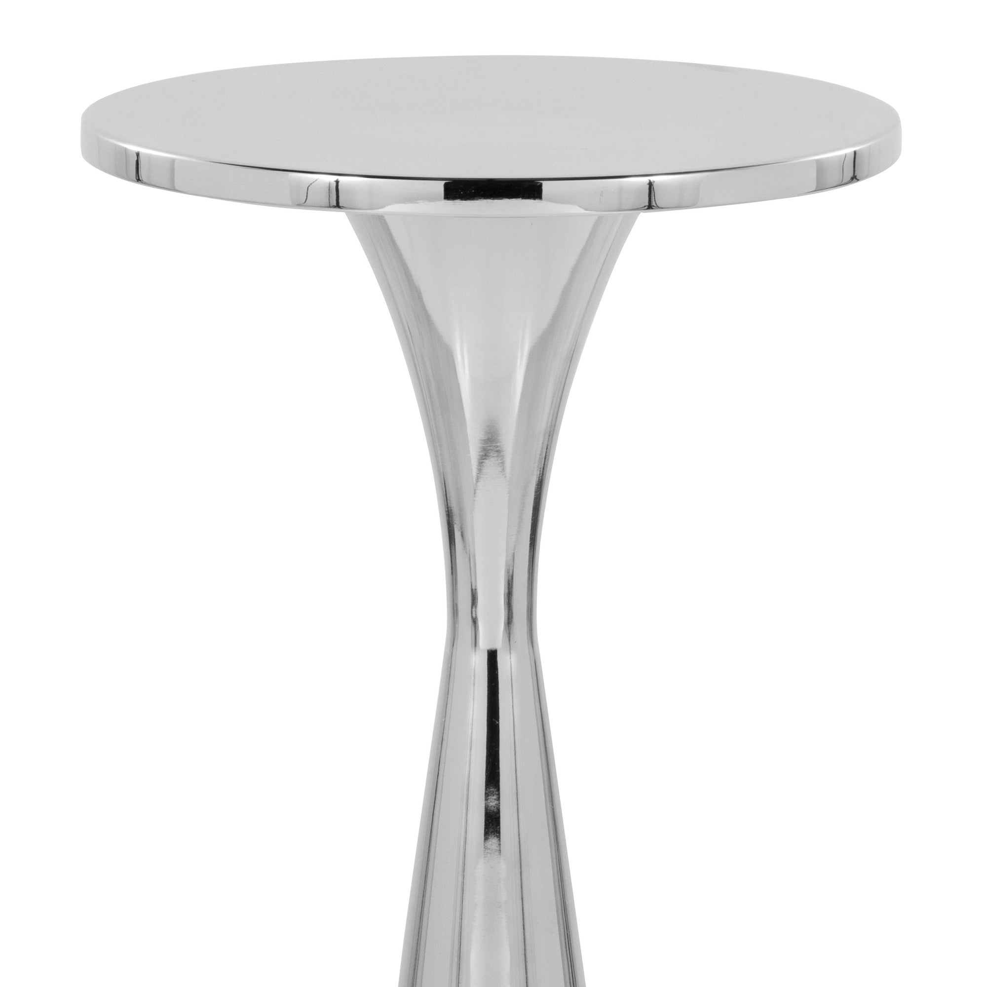 Gemma 22" Metal Side Table - Polished Nickel