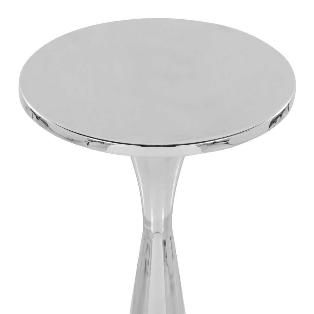 Gemma 22" Metal Side Table - Polished Nickel