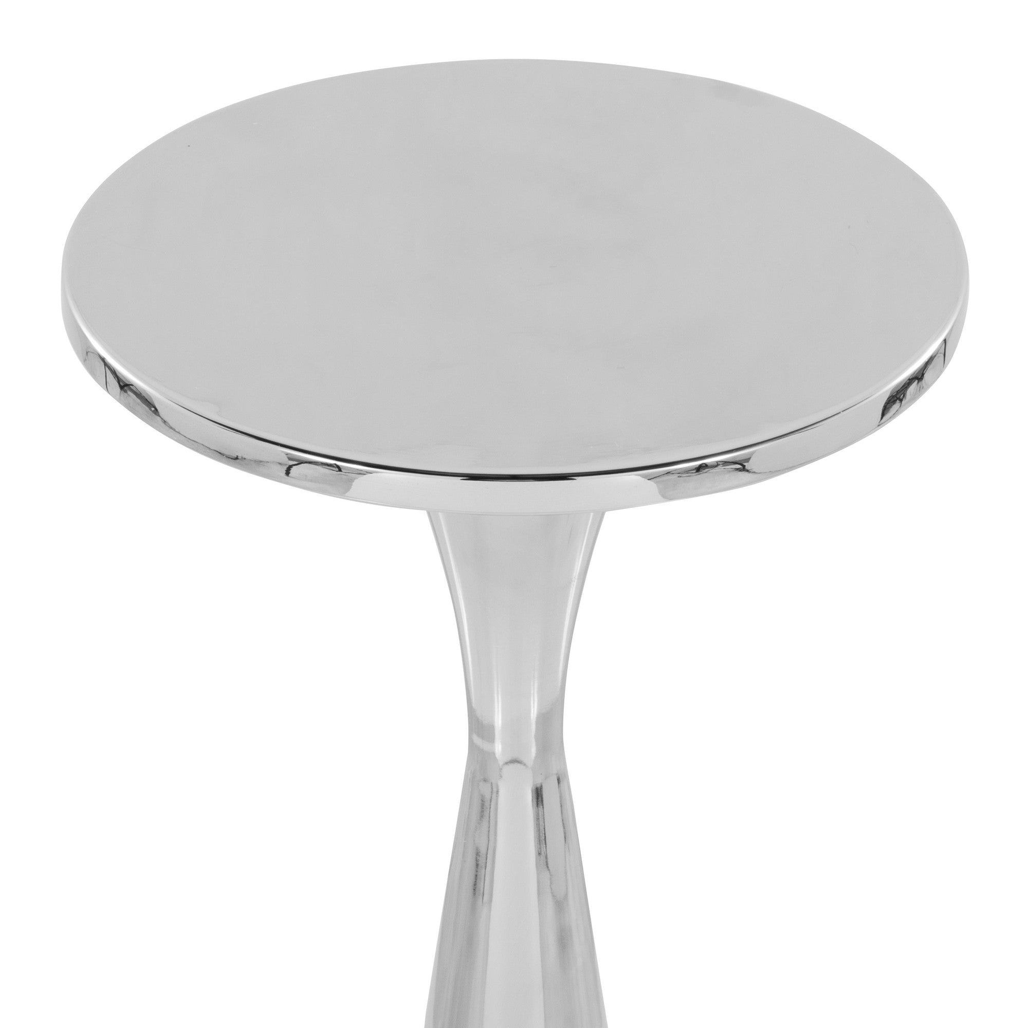 Gemma 22" Metal Side Table - Polished Nickel