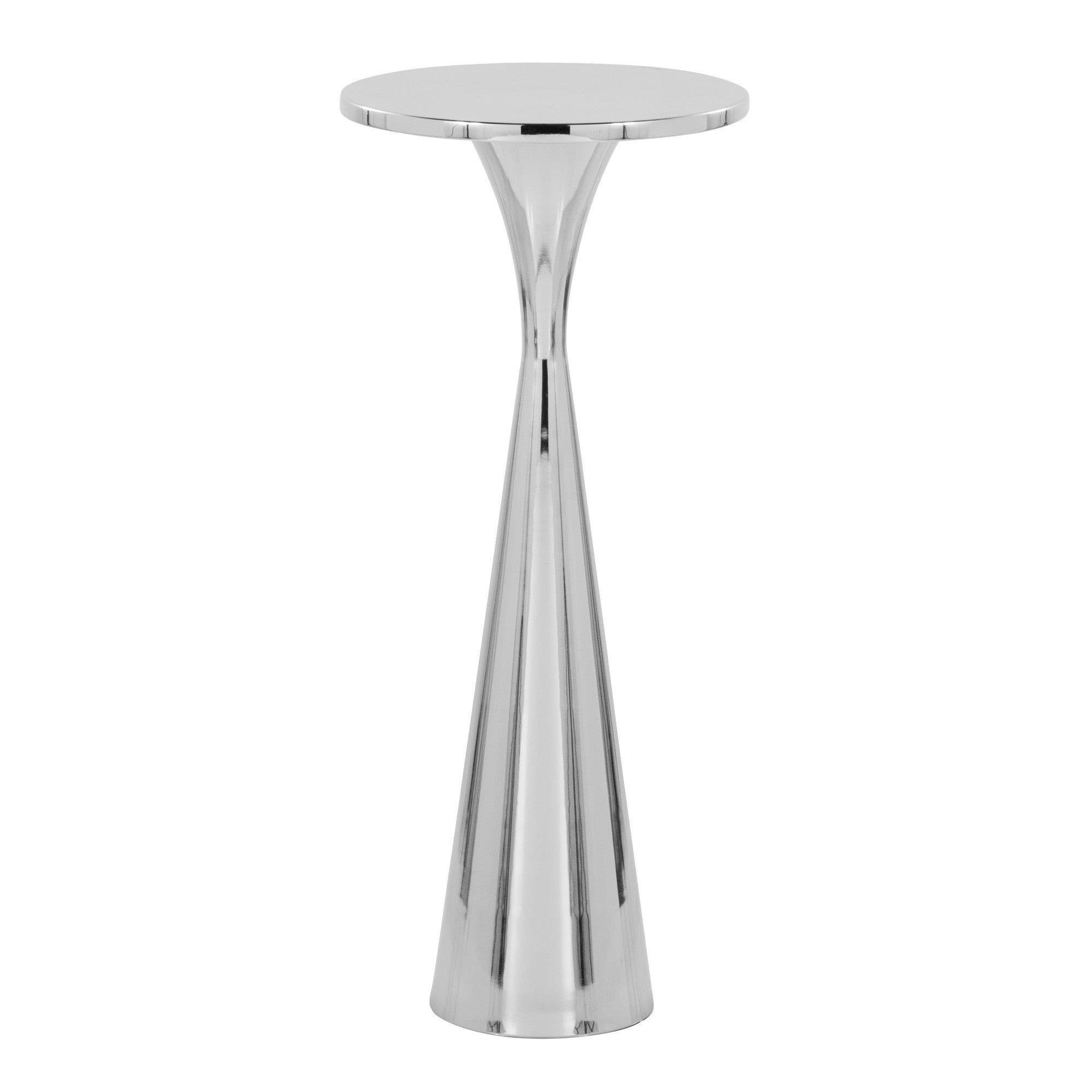 Gemma 22" Metal Side Table - Polished Nickel