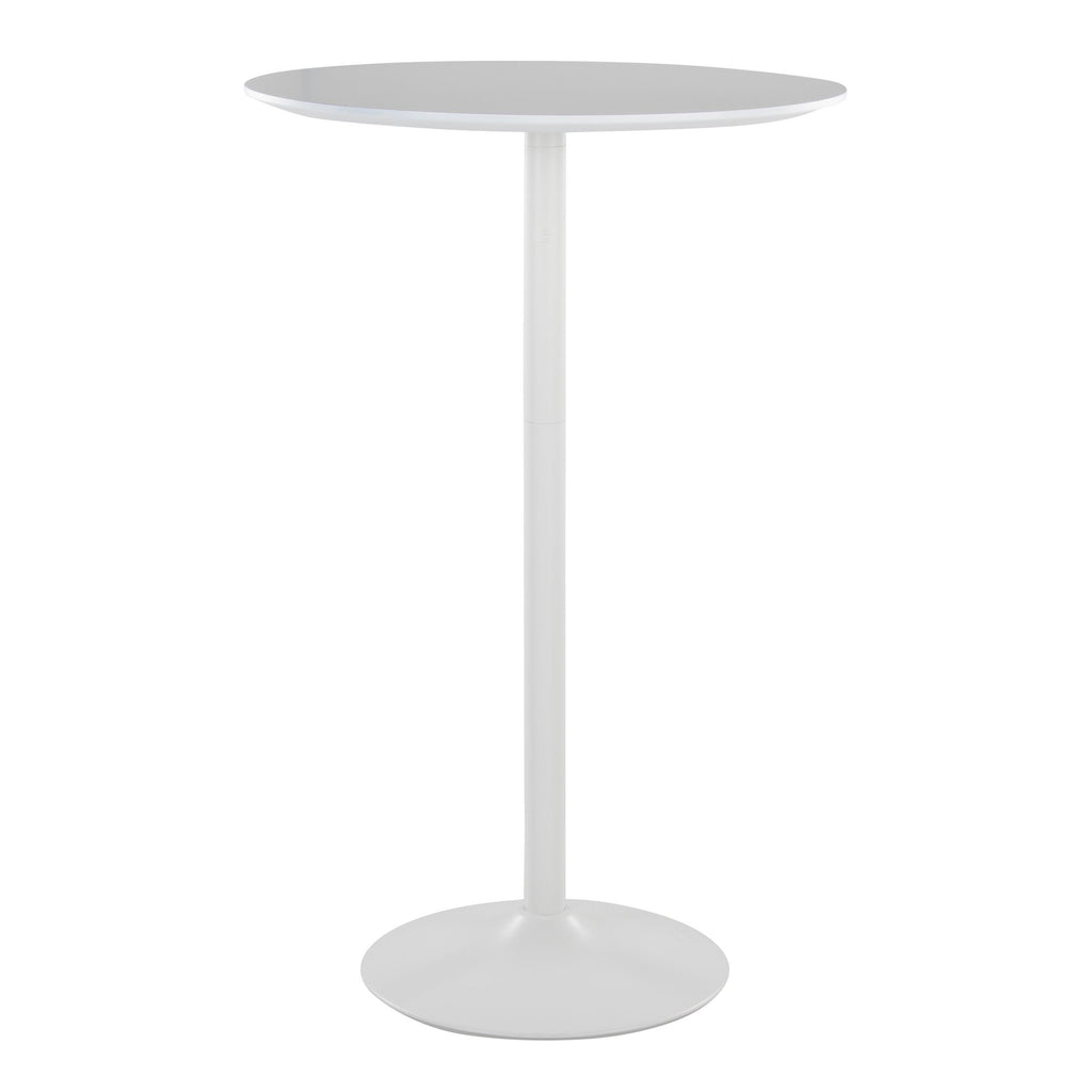 Pebble 3-Height Table - White Metal, White Mdf