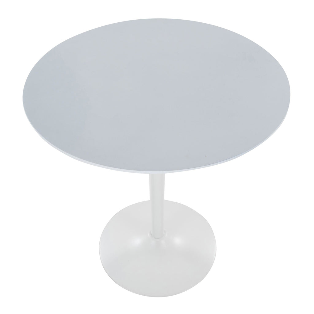Pebble 3-Height Table - White Metal, White Mdf