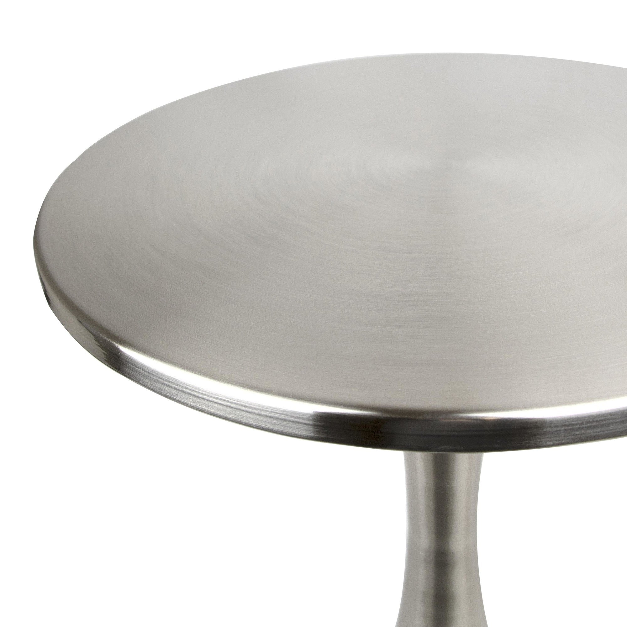 Lenuxe 24" Metal Accent Table - Brushed Nickel