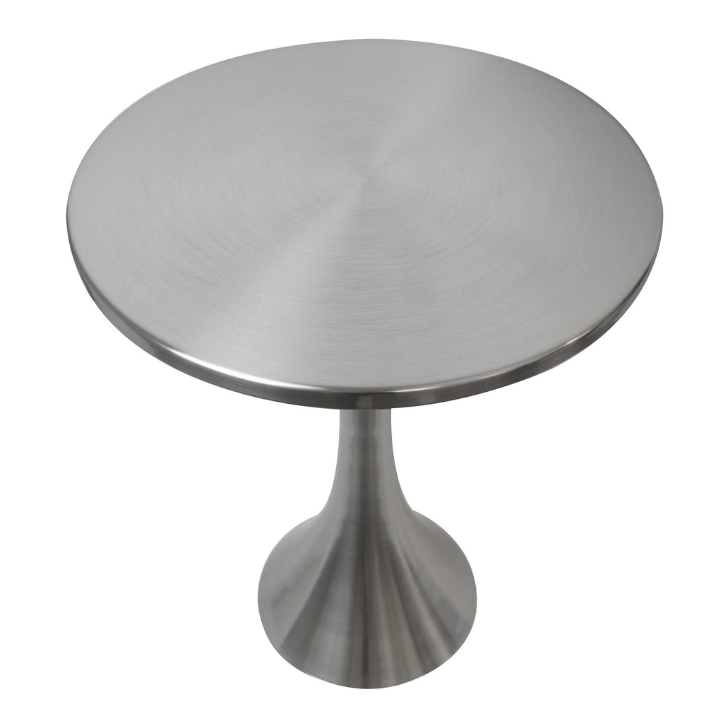 Lenuxe 24" Metal Accent Table - Brushed Nickel