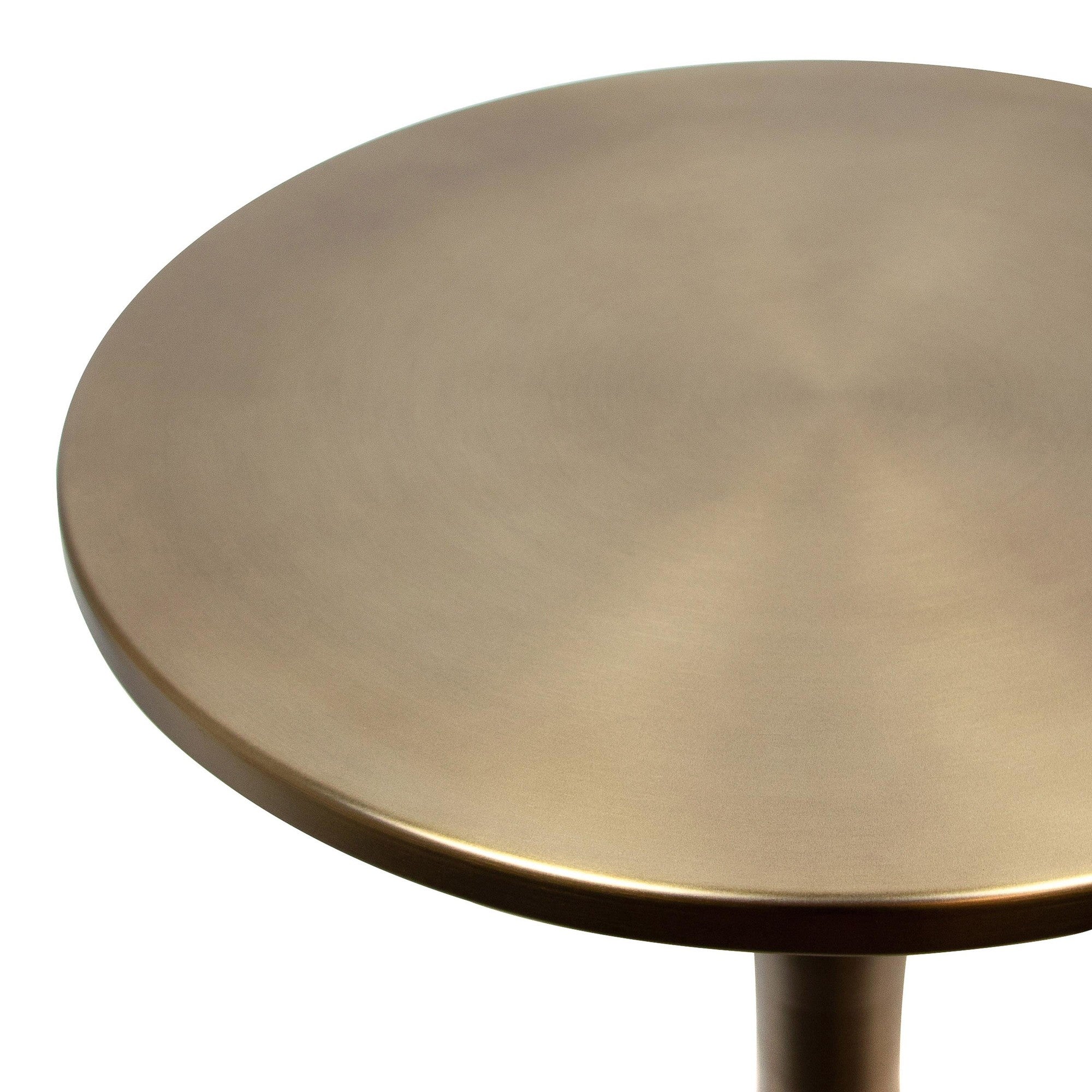 Lenuxe 24" Metal Accent Table - Matte Golden Bronze