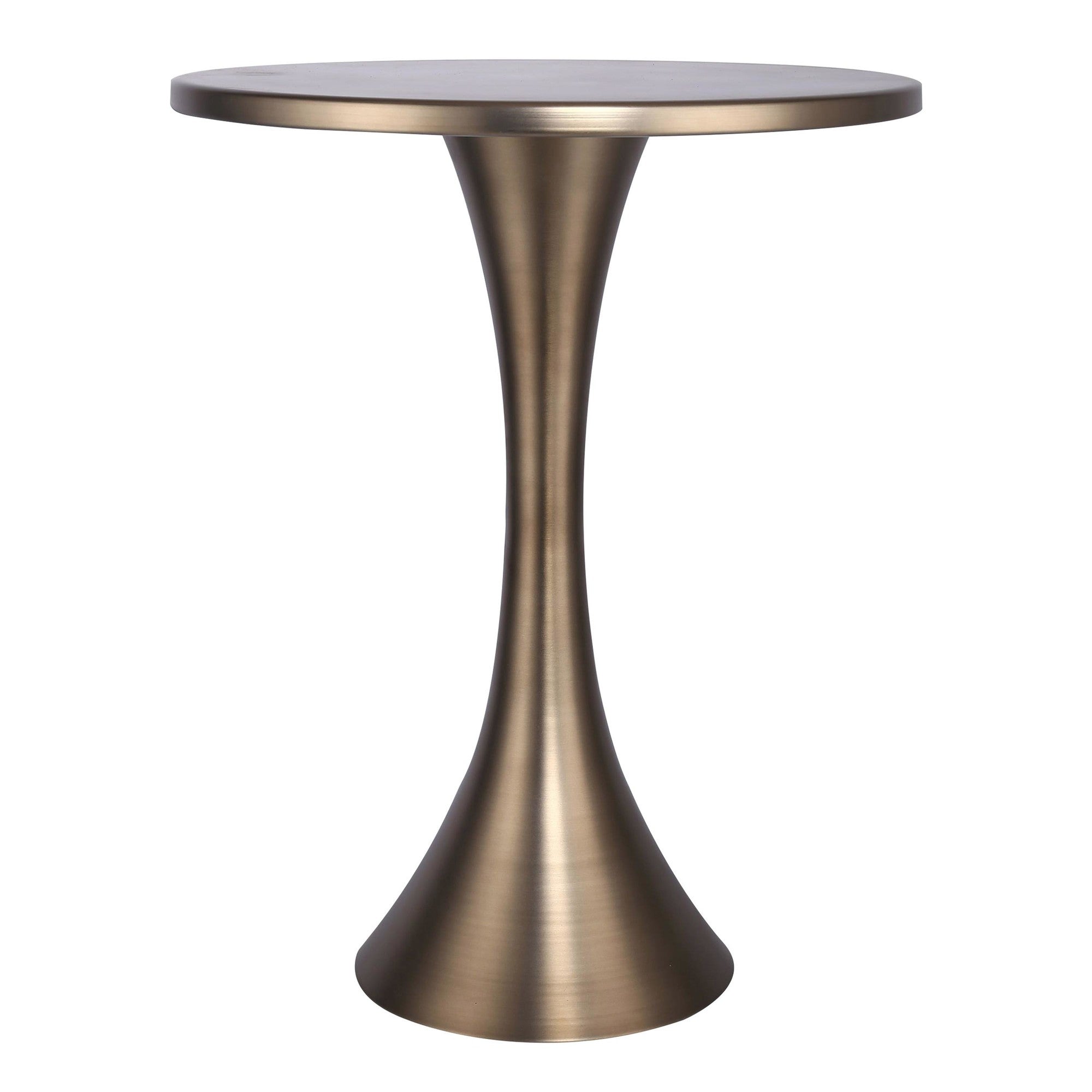 Lenuxe 24" Metal Accent Table - Matte Golden Bronze