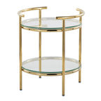 Rhonda Side Table - Gold Metal, Clear Glass