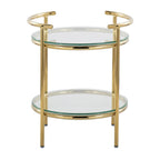 Rhonda Side Table - Gold Metal, Clear Glass