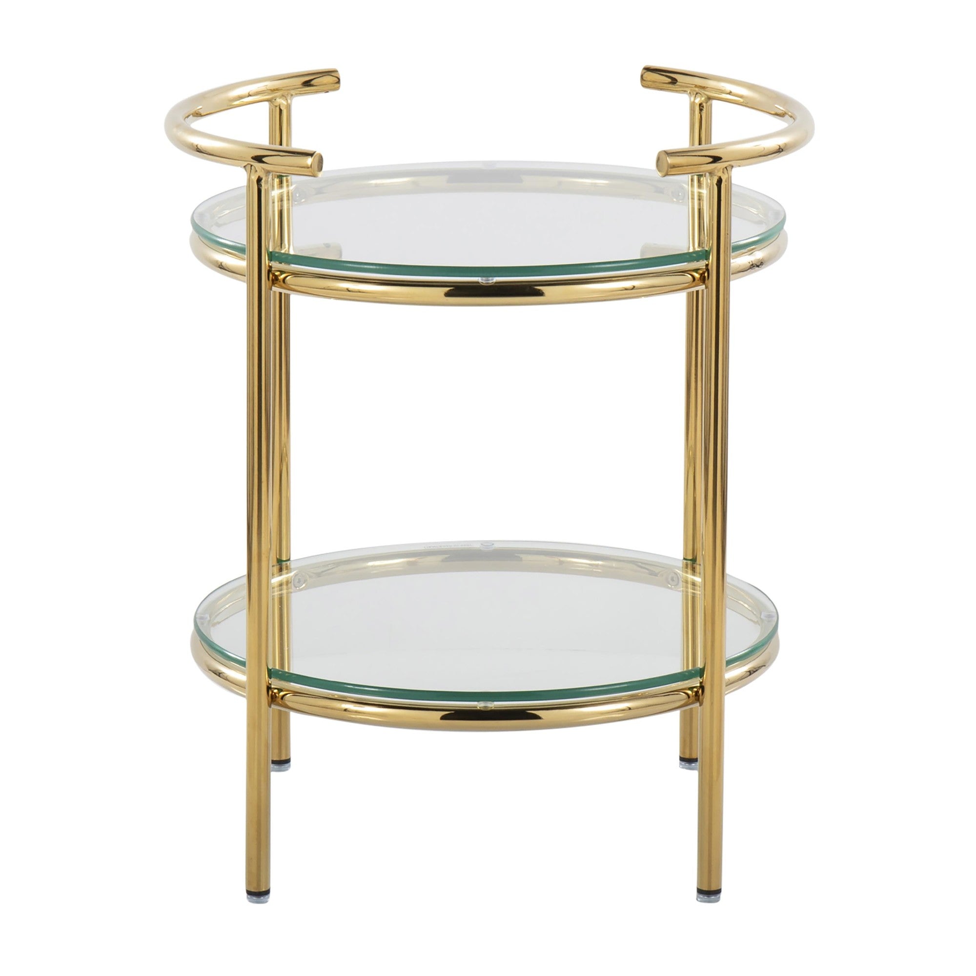 Rhonda Side Table - Gold Metal, Clear Glass