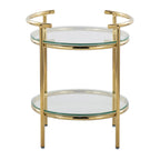 Rhonda Side Table - Gold Metal, Clear Glass
