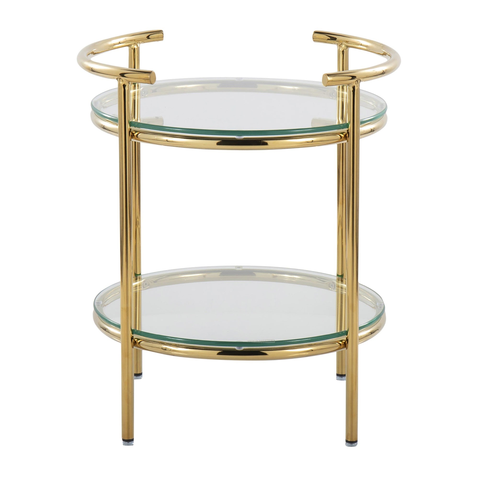 Rhonda Side Table - Gold Metal, Clear Glass