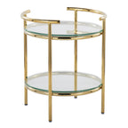 Rhonda Side Table - Gold Metal, Clear Glass