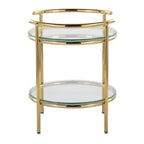 Rhonda Side Table - Gold Metal, Clear Glass