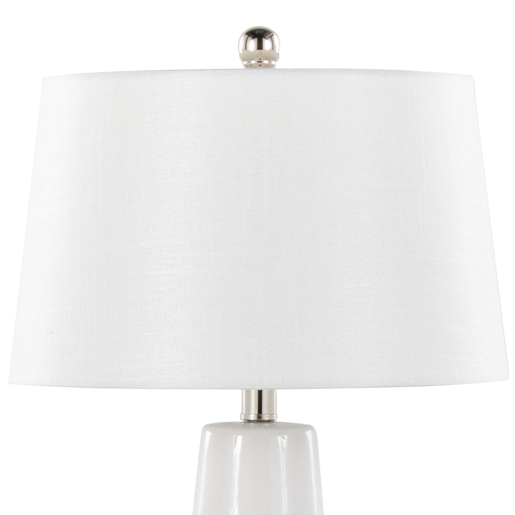 Penelope 22" Ceramic Table Lamp - White & Gold Ceramic Body, White Shade