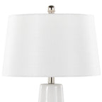 Penelope 22" Ceramic Table Lamp - White & Gold Ceramic Body, White Shade