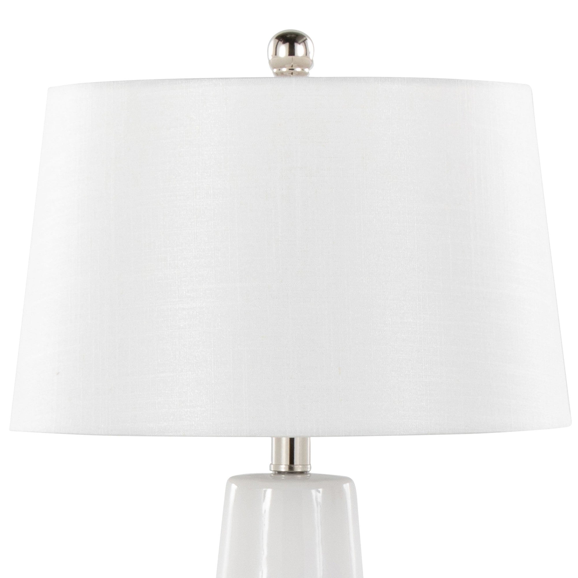 Penelope 22" Ceramic Table Lamp - White & Gold Ceramic Body, White Shade