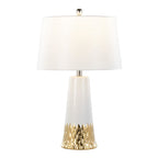 Penelope 22" Ceramic Table Lamp - White & Gold Ceramic Body, White Shade