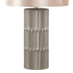 Tania 22" Ceramic Table Lamp - Brown & Metallic Brown Ceramic Body, Champagne Shade