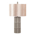 Tania 22" Ceramic Table Lamp - Brown & Metallic Brown Ceramic Body, Champagne Shade
