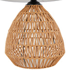 Congo 29" Rattan Table Lamp - Natural Rope Rattan, Matte Black Metal, White Linen