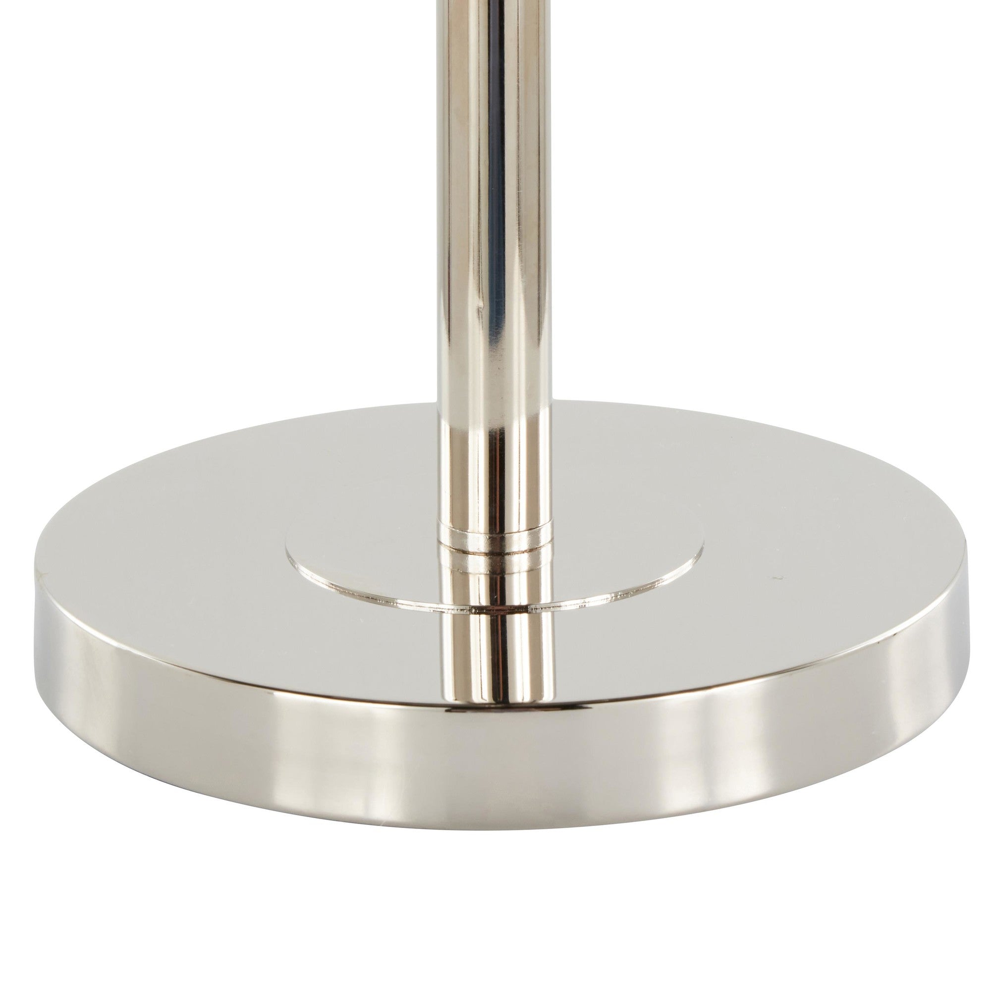Lily 30" Metal Table Lamp - Polished Nickel, Grey Linen