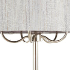 Lily 30" Metal Table Lamp - Polished Nickel, Grey Linen