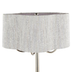 Lily 30" Metal Table Lamp - Polished Nickel, Grey Linen