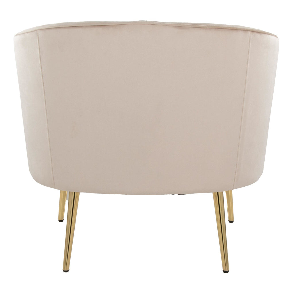 Tania Accent Chair - Gold Metal, Champagne Velvet