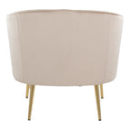 Tania Accent Chair - Gold Metal, Champagne Velvet